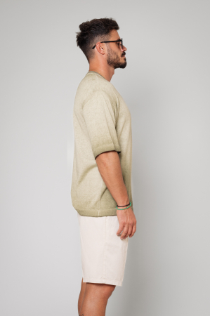 Tricou tricotat Oversized Olive [1]
