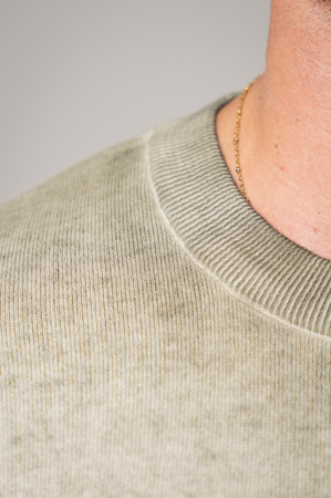 Tricou tricotat Oversized Olive [3]