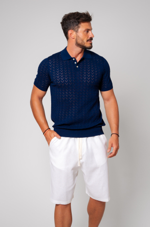 Tricou tricotat Navy [0]