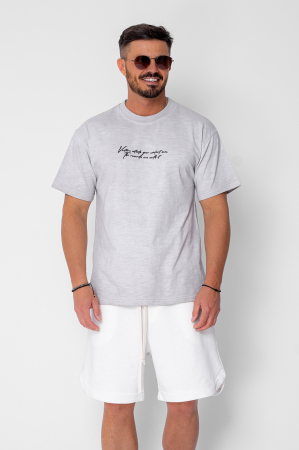 BARBATI - Tricou Venture Oversized imprimat Grey