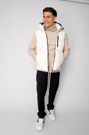 PROMOTII - Vesta cu gluga Off White I