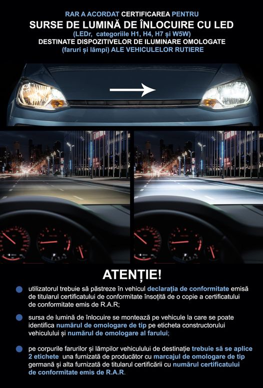 Becuri LED omologate RAR - acum in STOC