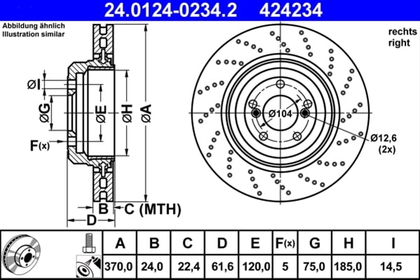 Piese auto - Disc frana ATE 24.0124-0234.2