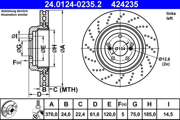 Piese auto - Disc frana ATE 24.0124-0235.2