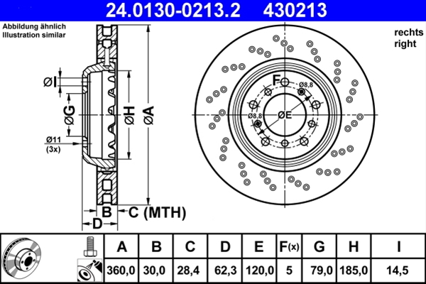 Piese auto - Disc frana ATE 24.0130-0213.2