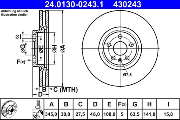 Piese auto - Disc frana ATE 24.0130-0243.1