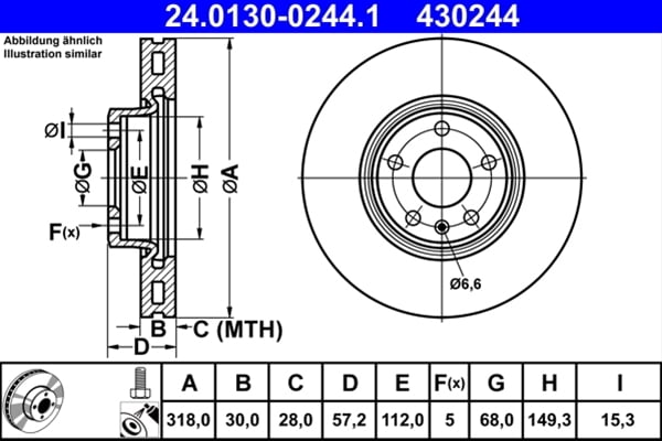 Piese auto - Disc frana ATE 24.0130-0244.1