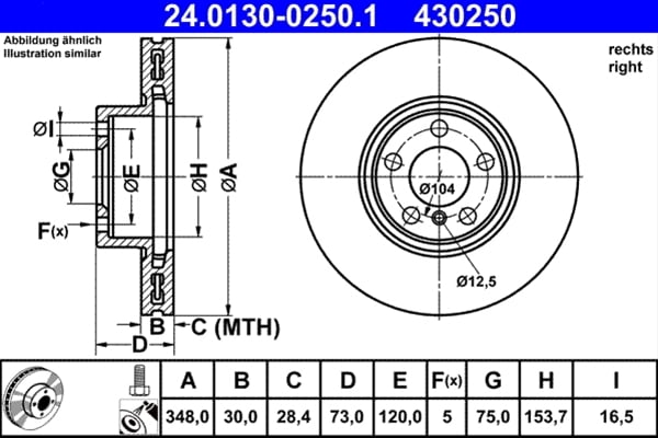 Piese auto - Disc frana ATE 24.0130-0250.1