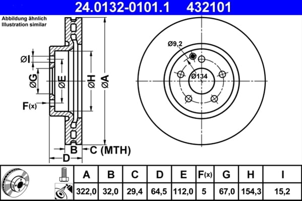 Piese auto - Disc frana ATE 24.0132-0101.1