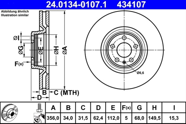 Piese auto - Disc frana ATE 24.0134-0107.1