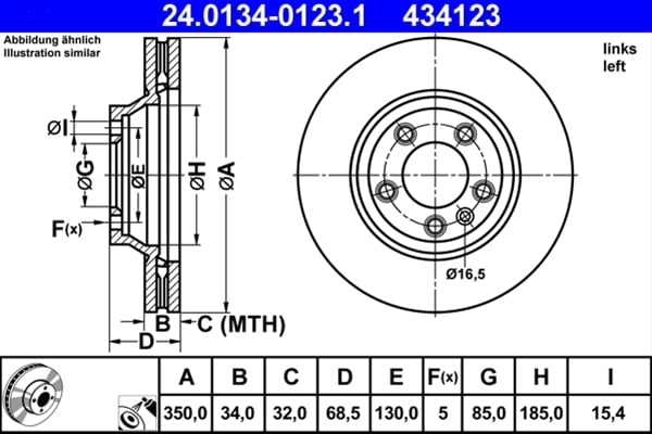 Piese auto - Disc frana ATE 24.0134-0123.1