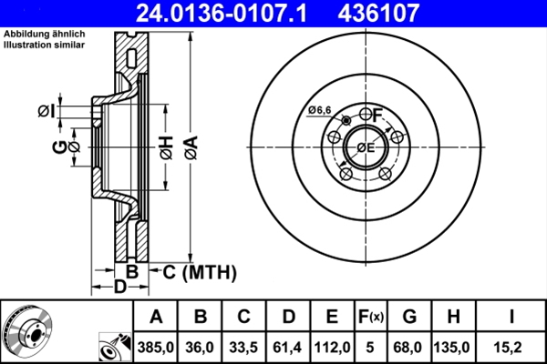 Piese auto - Disc frana ATE 24.0136-0107.1