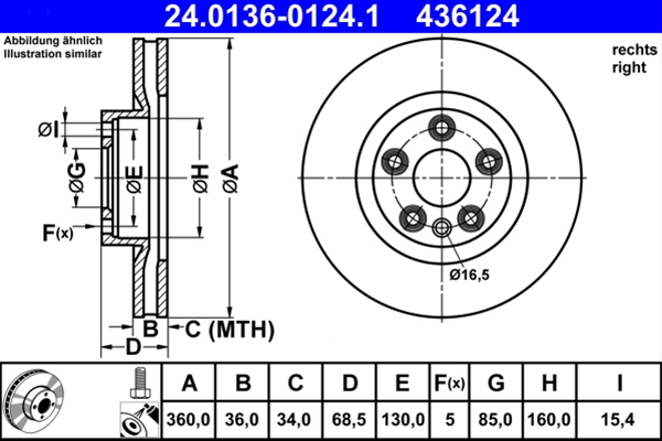 Piese auto - Disc frana ATE 24.0136-0124.1