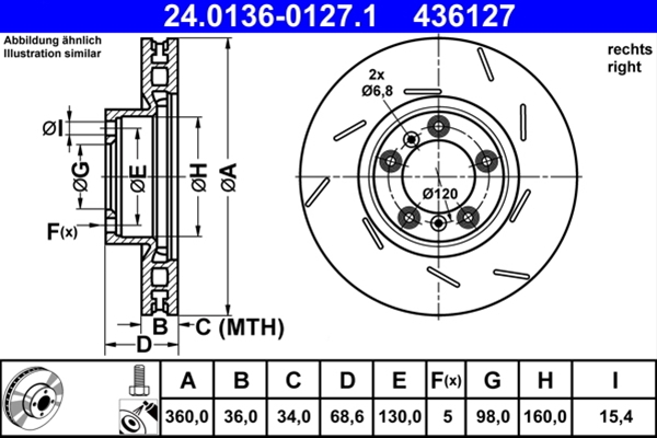 Piese auto - Disc frana ATE 24.0136-0127.1