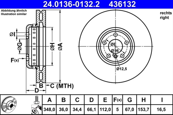Piese auto - Disc frana ATE 24.0136-0132.2