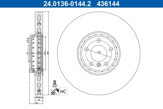 Piese auto - Disc frana ATE 24.0136-0144.2