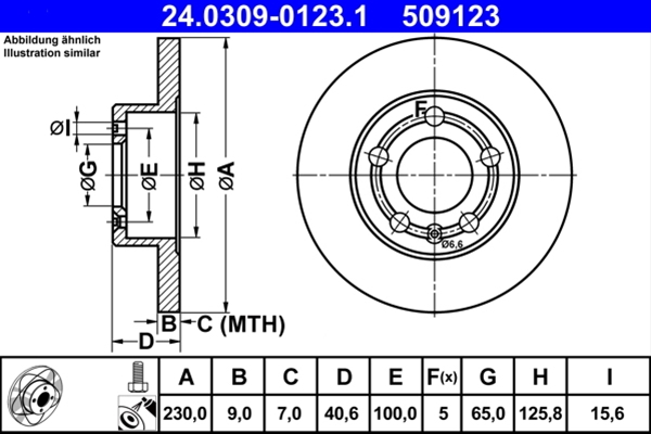Piese auto - Disc frana ATE 24.0309-0123.1