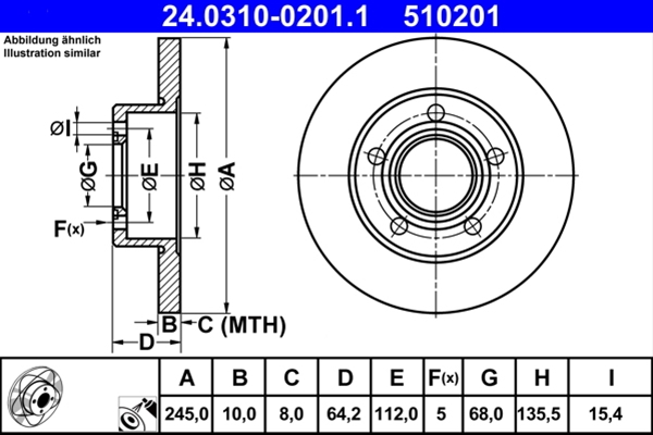 Piese auto - Disc frana ATE 24.0310-0201.1
