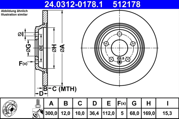 Piese auto - Disc frana ATE 24.0312-0178.1