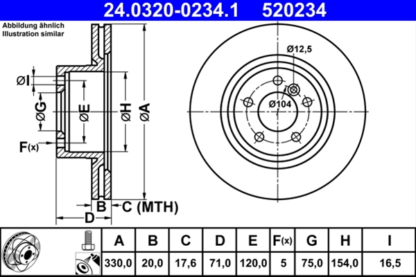 Piese auto - Disc frana ATE 24.0320-0234.1