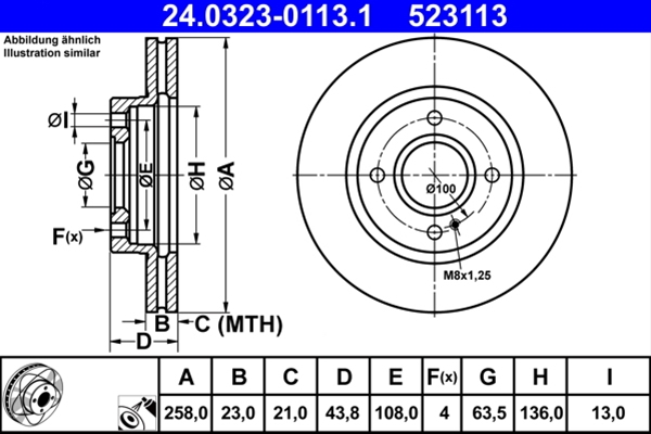 Piese auto - Disc frana ATE 24.0323-0113.1