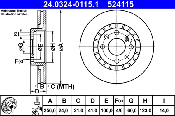 Piese auto - Disc frana ATE 24.0324-0115.1