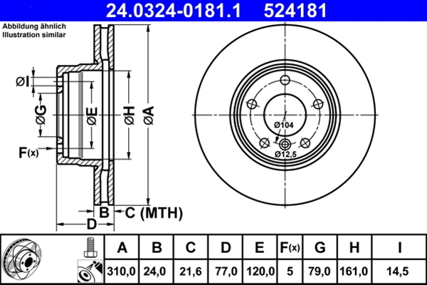 Piese auto - Disc frana ATE 24.0324-0181.1