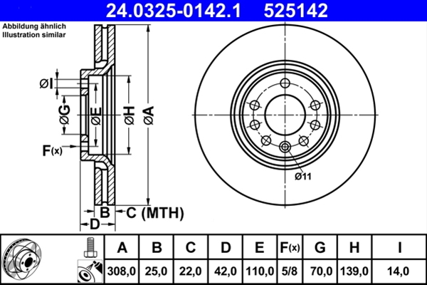 Piese auto - Disc frana ATE 24.0325-0142.1