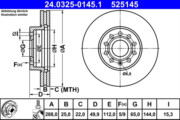 Piese auto - Disc frana ATE 24.0325-0145.1
