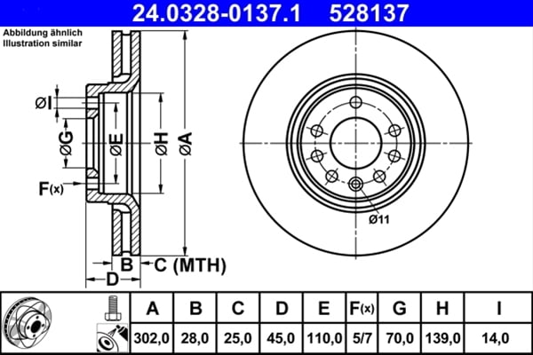 Piese auto - Disc frana ATE 24.0328-0137.1