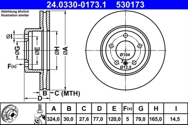 Piese auto - Disc frana ATE 24.0330-0173.1
