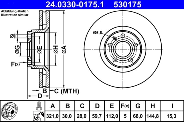 Piese auto - Disc frana ATE 24.0330-0175.1