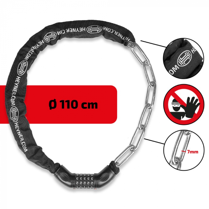 Antifurt Pentru Bicicleta 110 Cm Cu Cifru [6]