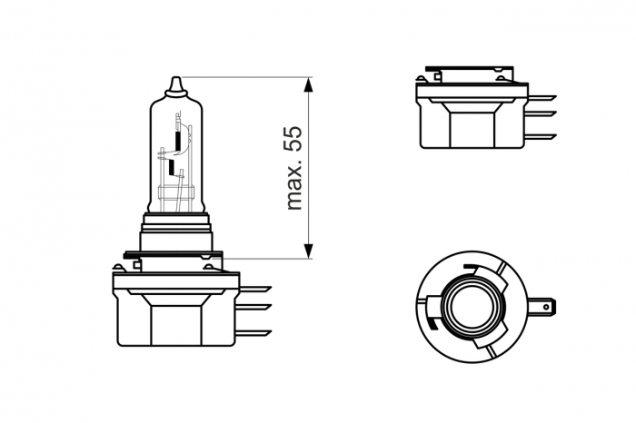Bec 12V H15 15W / 55W Pure Light Bosch [6]