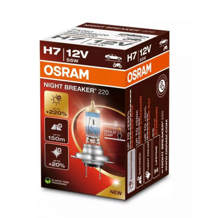 Bec 12V H7 55 W Night Breaker +220% Osram [6]