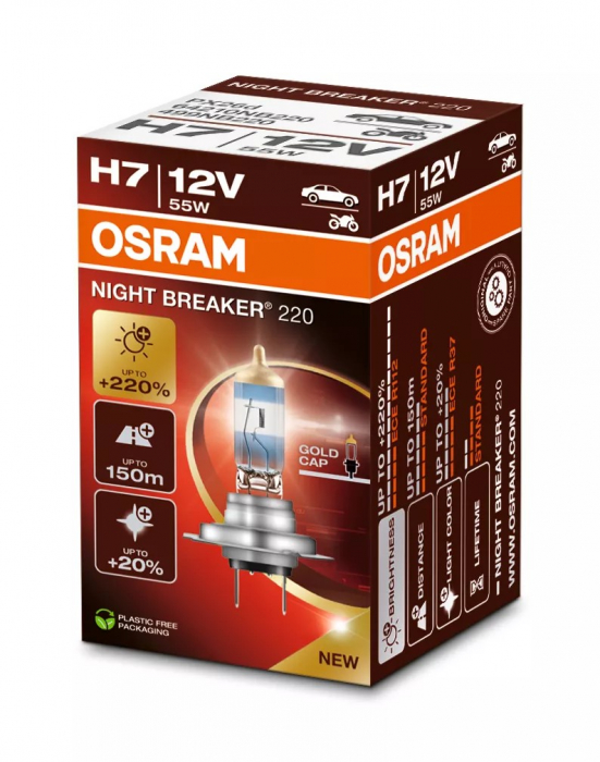 Bec 12V H7 55 W Night Breaker +220% Osram [2]