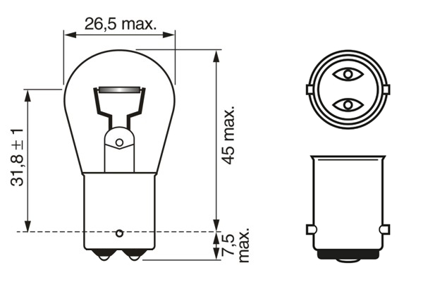 BEC 12V P21W 21W PURE LIGHT SET 10 BUC BOSCH [4]