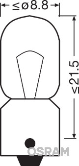 Bec 12V T4W Original Set 10 Buc Osram [2]
