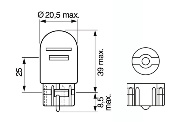 Bec 12V W21/5W 5W / 21W Eco Set 10 Buc Bosch [3]