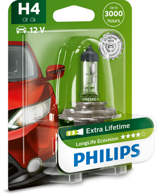 Bec Far H4 60/55W 12V Longer Life Ecovision Philips [2]