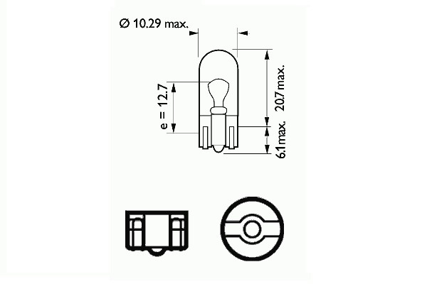 Bec Soclu Sticla 12V W5W Set 20 Buc Sct [2]