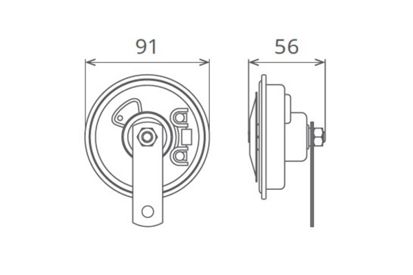Claxon Electromagnetic 12V 5A Ton Inalt [2]