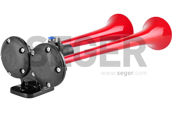 Claxon Rosu Camion Cu Doua Goarne 24V 1A [4]