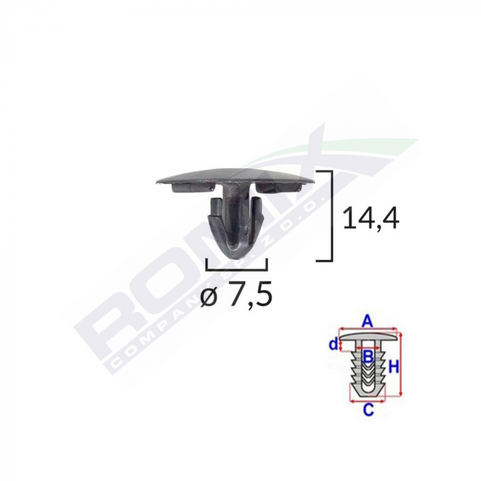 Clema Capac Motor Pentru Lexus/Toyota 7.5X14.4Mm - Negru Set 10 Buc [2]