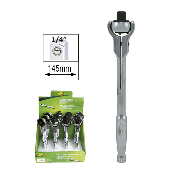 Clichet 72 Dinti Cu Cap Rotativ Si Maner Metalic- 1/4' Jbm [1]
