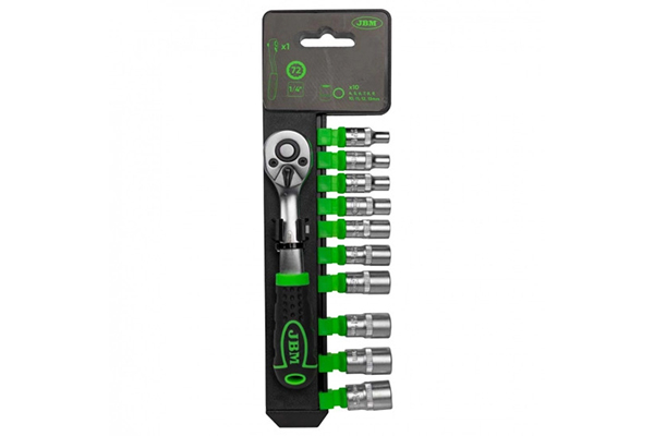 Clichet Cu 72 Dinti 1/4' Cu Set Tubulare Hexagonale Jbm [1]
