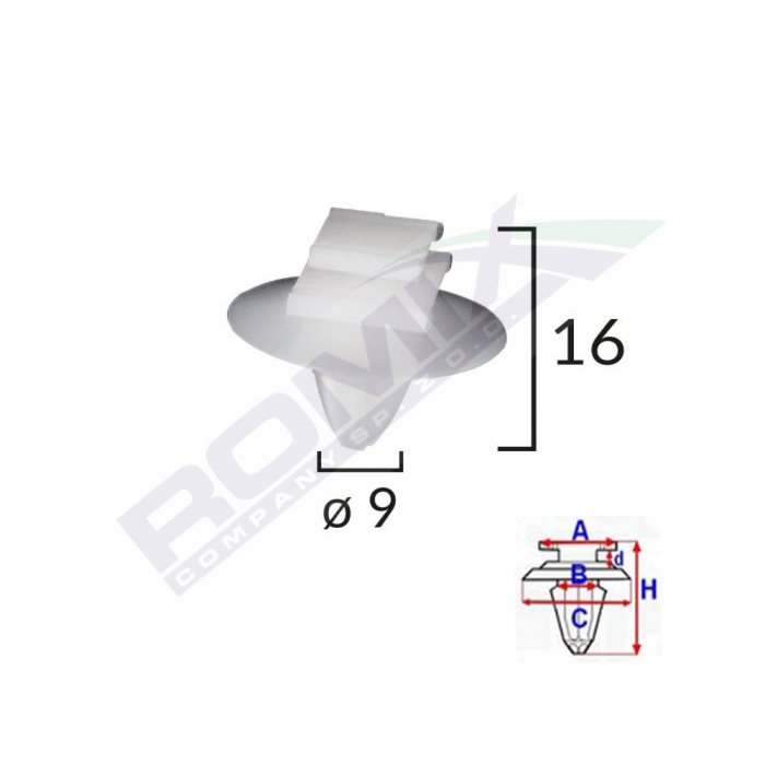 Clips Fixare Elemente Exterioare Pentru Fiat/Lancia/Alfa Romeo/Peugeot - Alb Set 10 Buc [2]