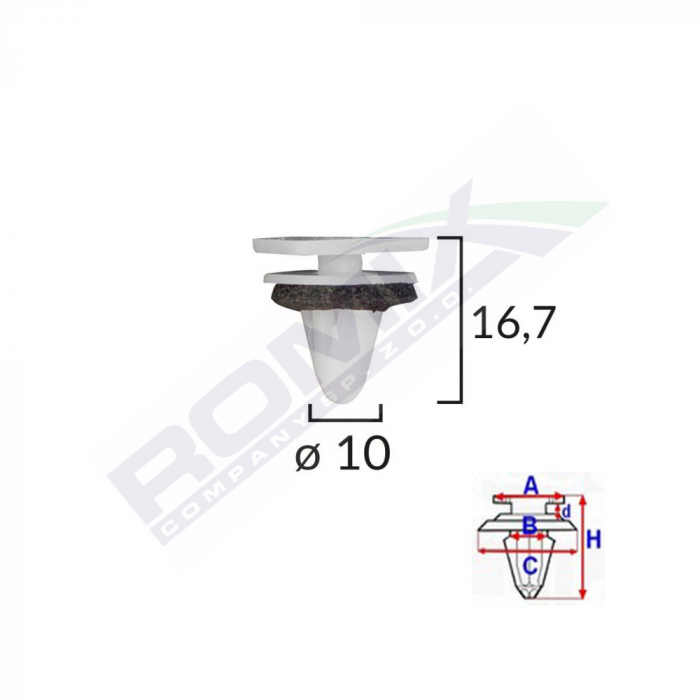 Clips Fixare Elemente Exterior, Grila De Admisie, Pentru Kia Si Hyundai Set 10 Buc [1]