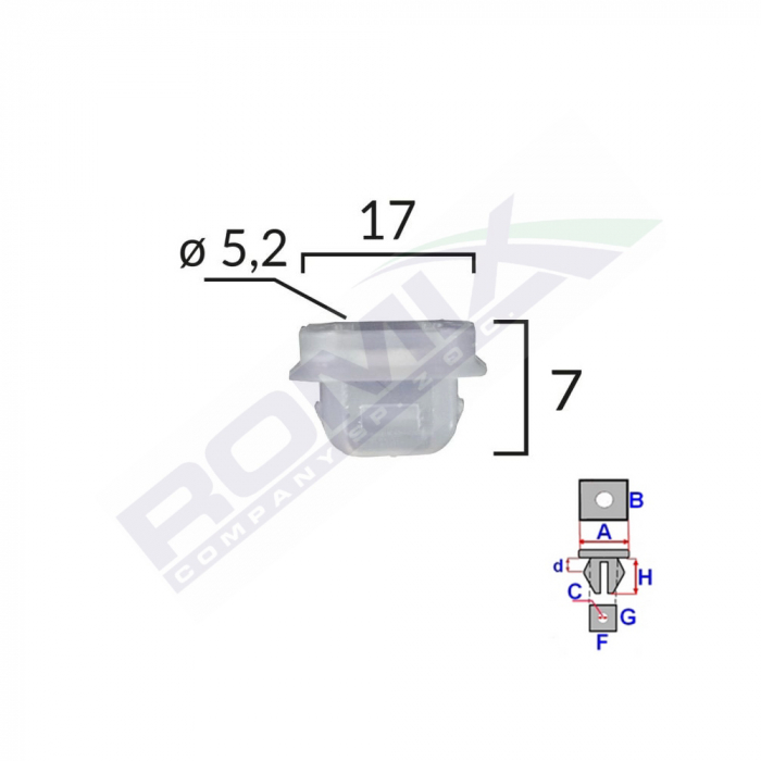 Clips Fixare Interior Pentru Bmw 7X17Mm Alb Set 10 Buc [2]
