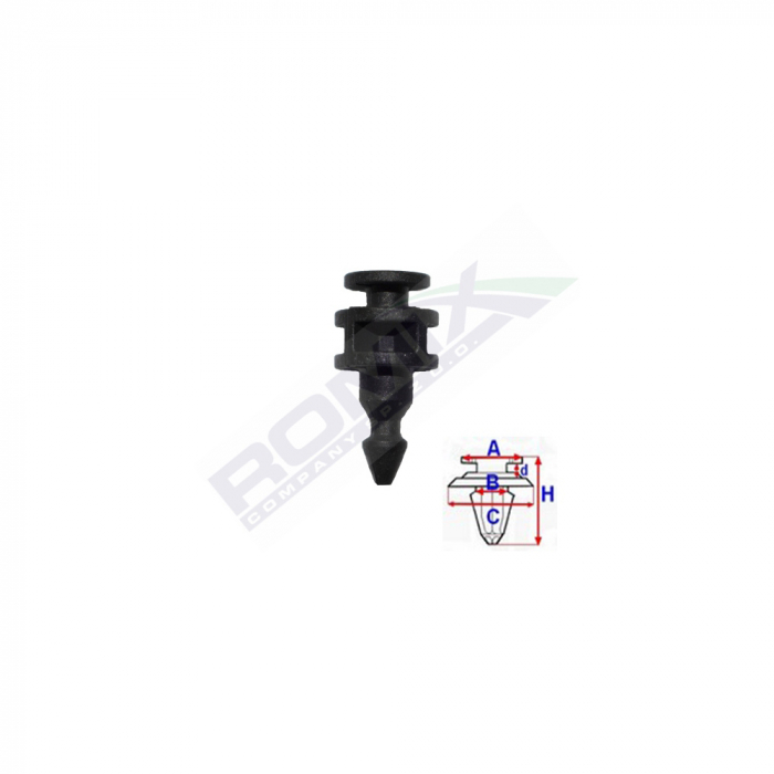 Clips Fixare Lumini Spate Pentru Vw, Mercedes 6.7X22.6Mm Negru - Set 5 Buc [2]